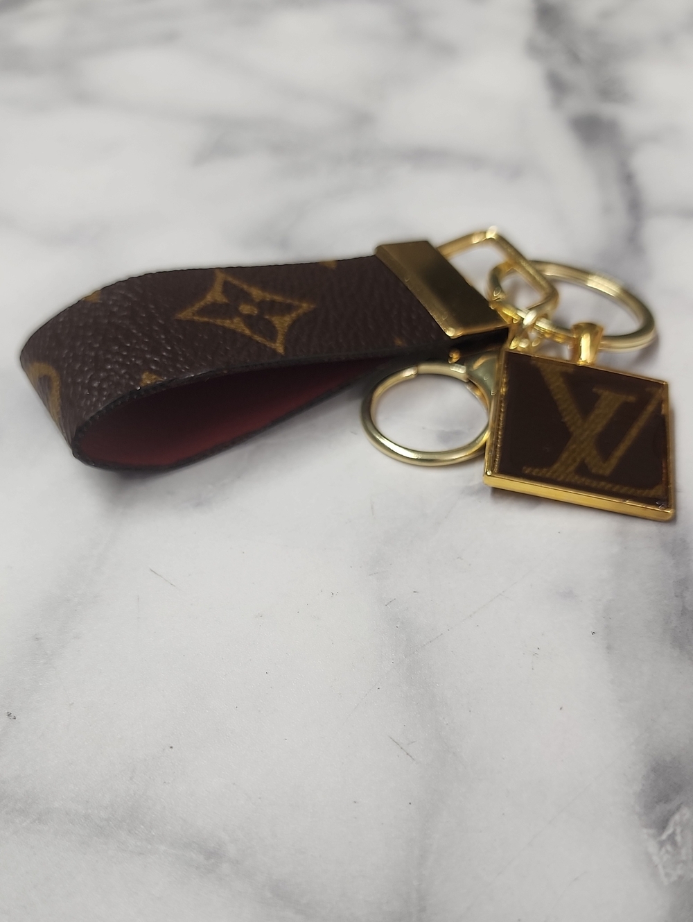 Upcycled Monogram Loop Keychain - Picture 3 of 5